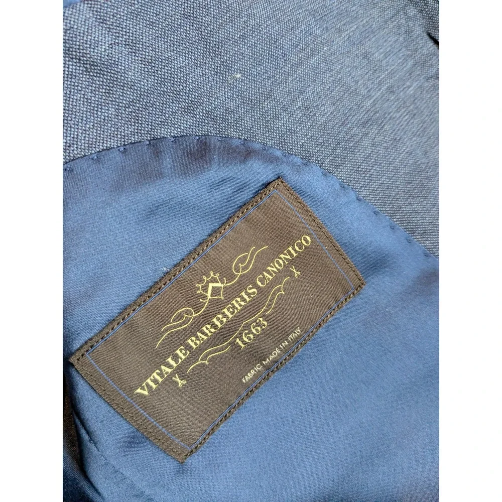 NWOT SUISTUDIO Women's Blue Wool Suit Set Blazer‎ 32R Pants 24x29 READ